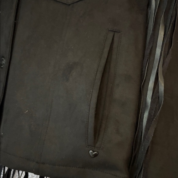 Juicy Couture Black Fringe Utility Jacket suede - Picture 6 of 8